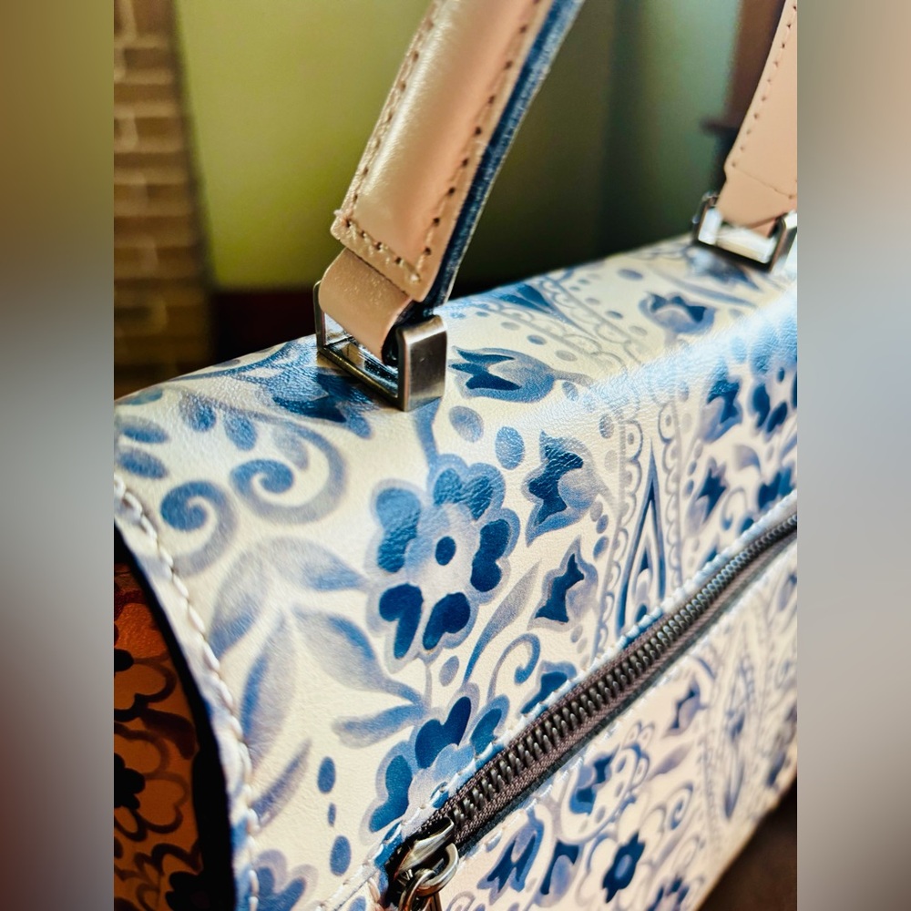 PATRICIA NASH 🦋 Chauny Leather Satchel white Italian Folklore collection. NWT - Picture 6 of 16